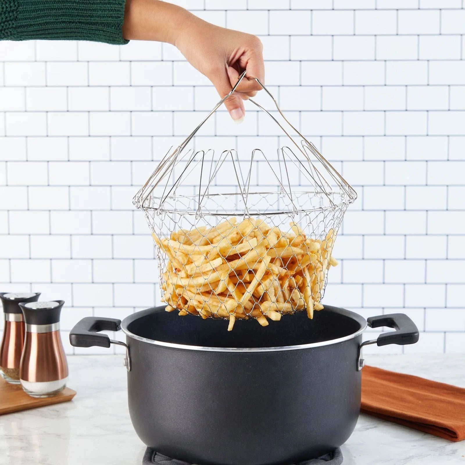 GourmetCraft Elite Kochkorb | Vielseitiger Edelstahlkorb für müheloses Kochen und Dämpfen