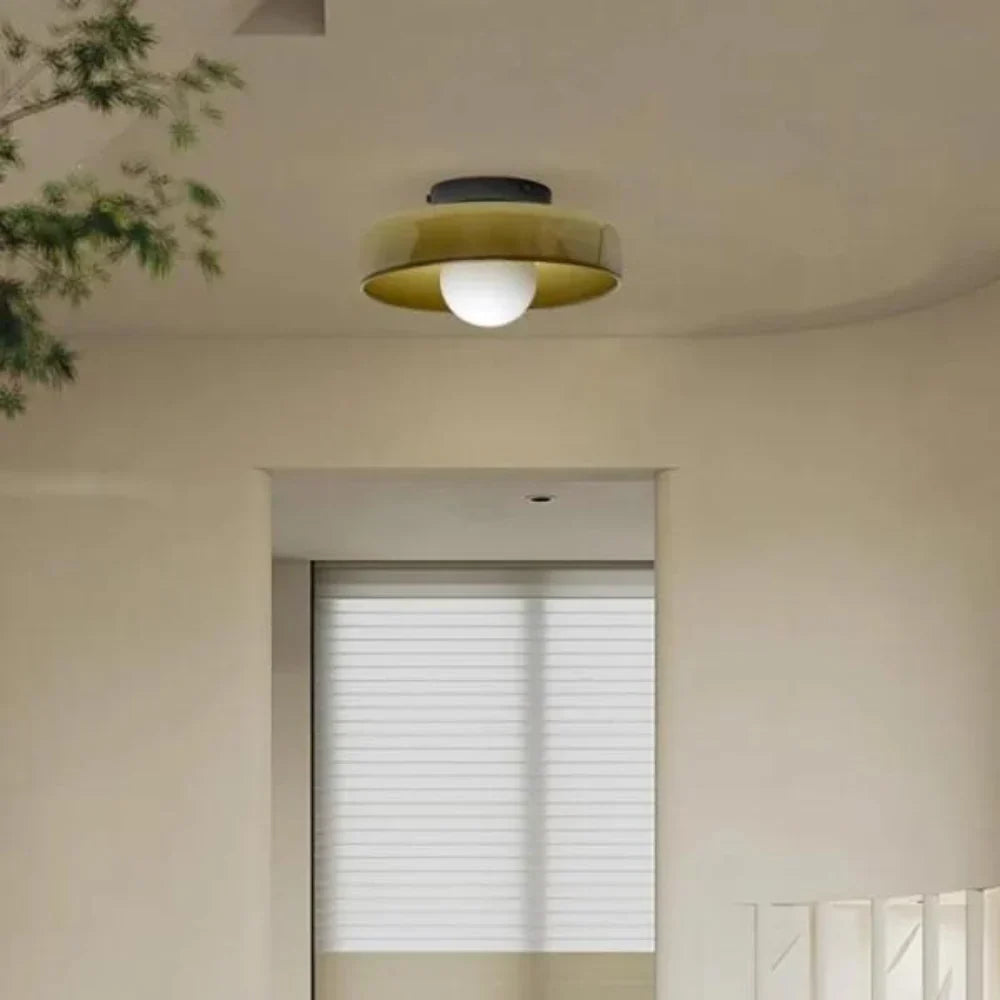 Nordic Glass Olive Disc Wand- & Deckenleuchte LED 1-Licht