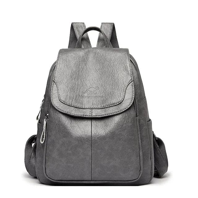 Diebstahlsicherer Rucksack aus Leder für Damen mit RFID-Schutz und versteckten Reißverschlüssen