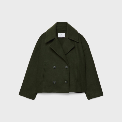 Kurze Damenjacke mit doppelter Knopfleiste | Warm