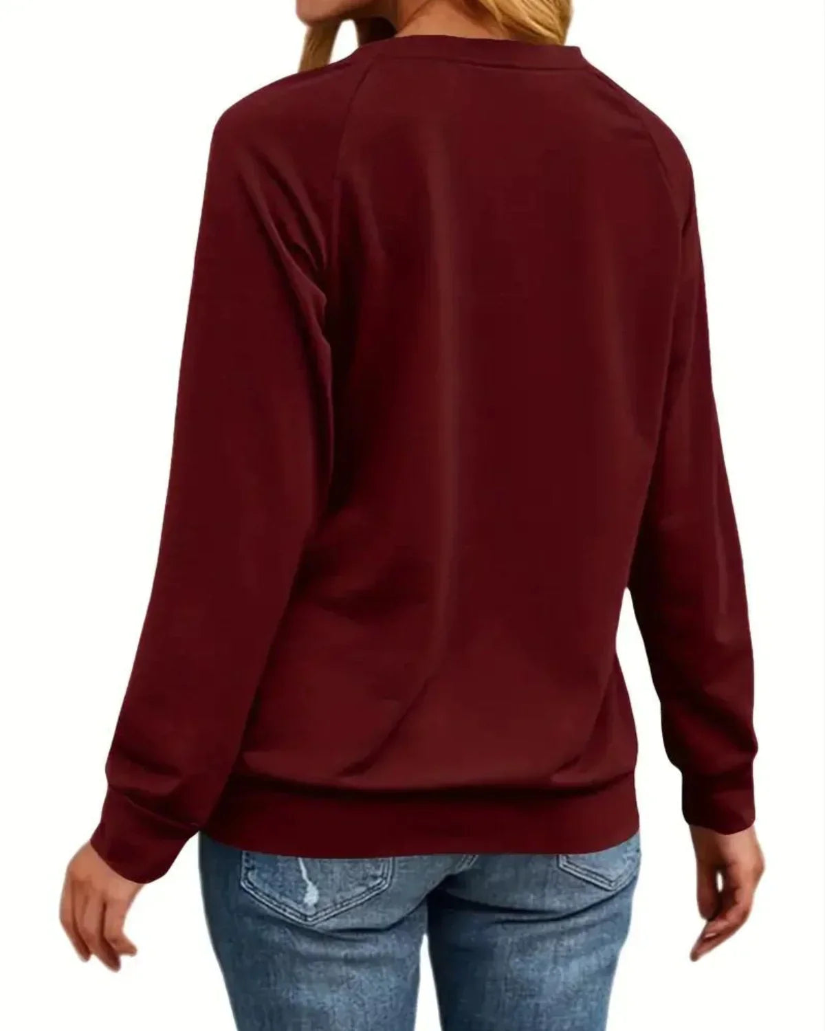 Festlicher Rentierpullover Damen – Warmer Weihnachtspullover mit Rundhalsausschnitt