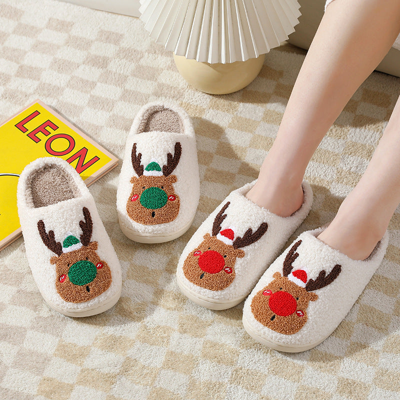 Warme Weihnachts Hausschuhe aus Plüsch