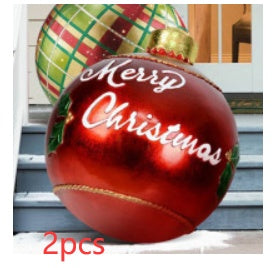 Aufblasbare Weihnachtskugel Außen Deko 60cm – Wetterbeständige PVC Weihnachtsdekoration