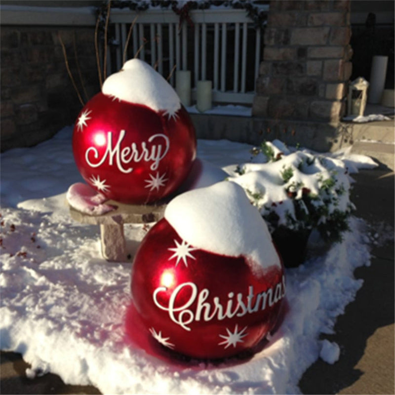 Aufblasbare Weihnachtskugel Außen Deko 60cm – Wetterbeständige PVC Weihnachtsdekoration
