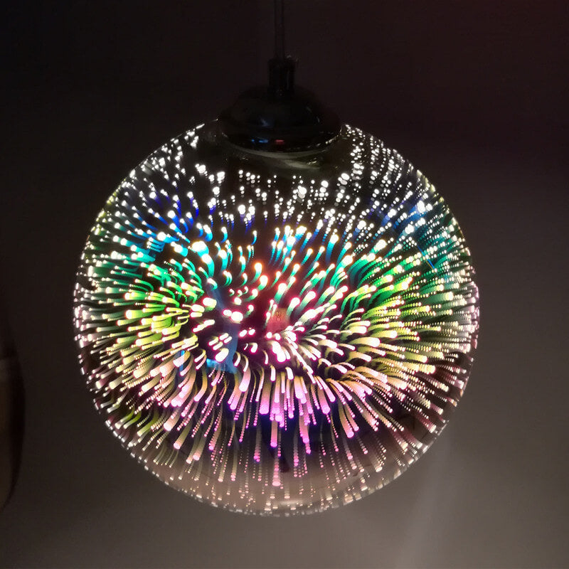 Frendorf | 3D Feuerwerk Glas Pendelleuchte | Kreatives Farbglas Design