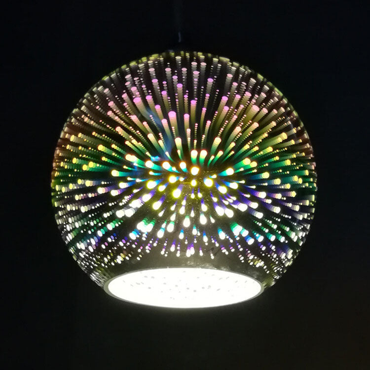 Frendorf | 3D Feuerwerk Glas Pendelleuchte | Kreatives Farbglas Design