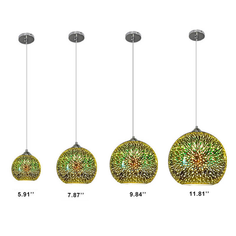 Frendorf | 3D Feuerwerk Glas Pendelleuchte | Kreatives Farbglas Design