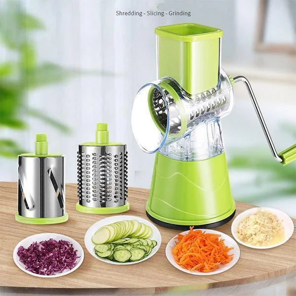 CulinaryElegance Manuelle Rotationsreibe | Multifunktionaler Zerkleinerer für müheloses Reiben und Schneiden in der Küche