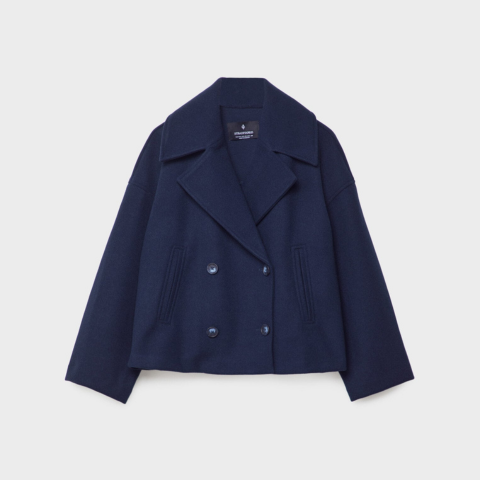 Kurze Damenjacke mit doppelter Knopfleiste | Warm