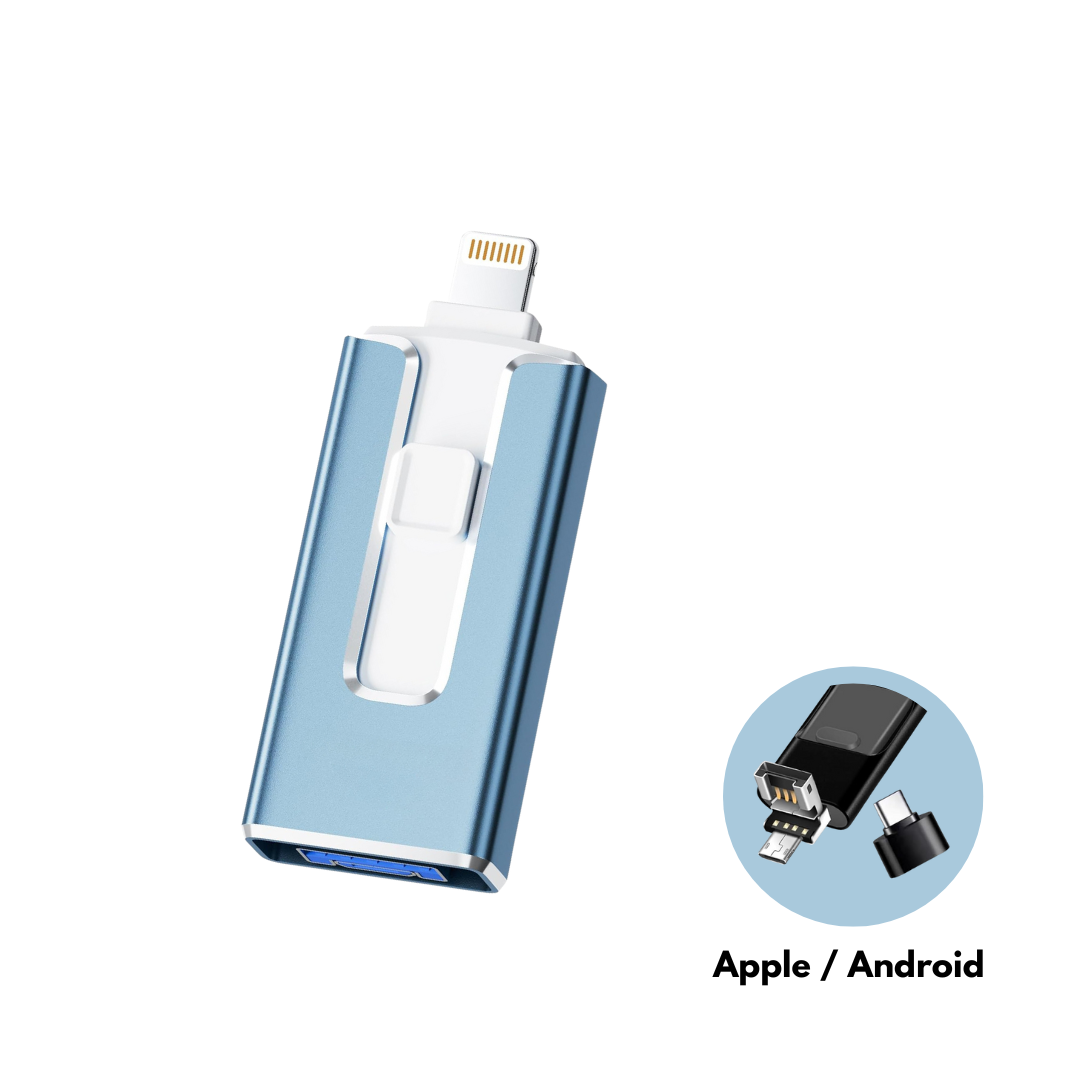 SnapVault 4-in-1 Backup-Stick | Direkt vom Telefon auf dein USB
