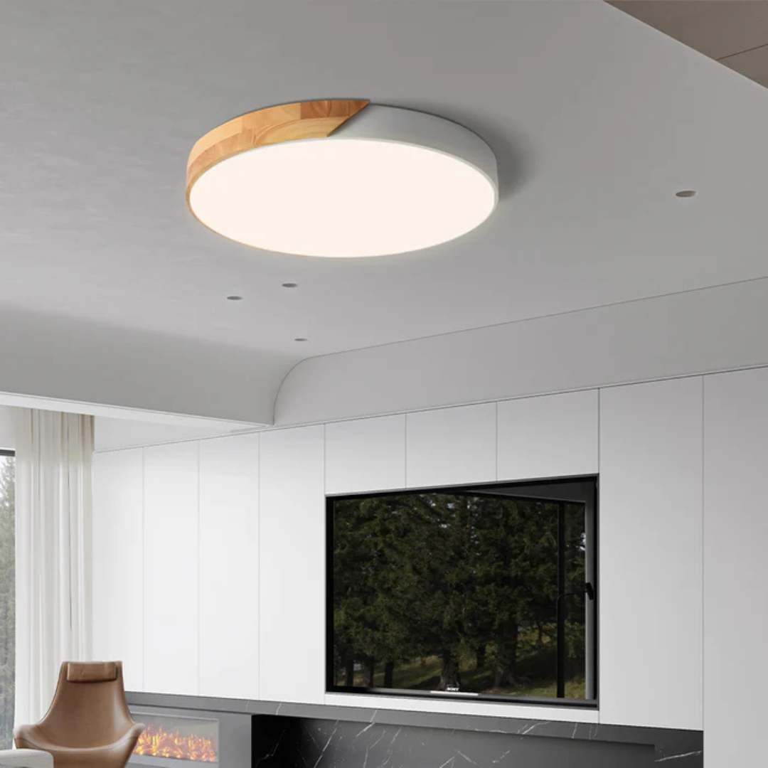 Delos - Skandinavische Holz-LED-Deckenlampe