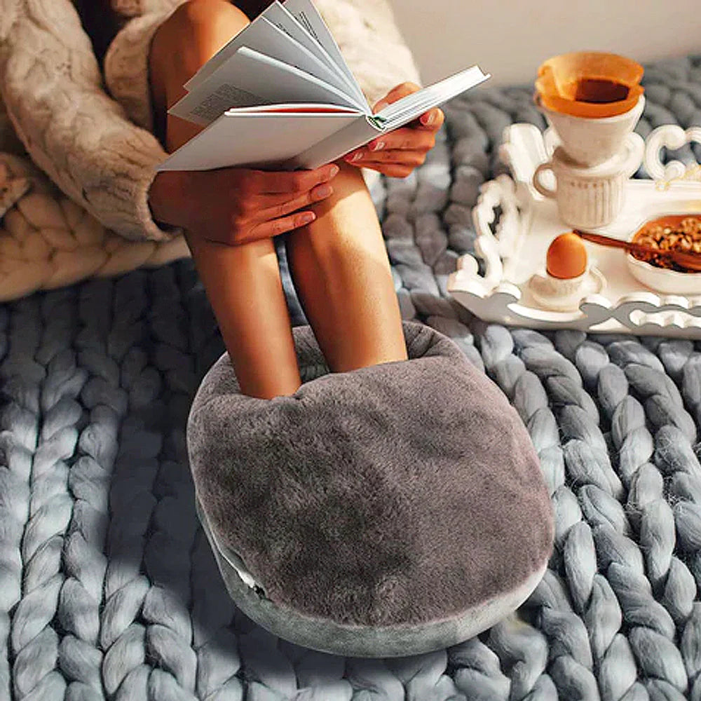 WarmNest XL Elektrische Fußwärmer – Plüschkomfort & Einstellbare Wärme