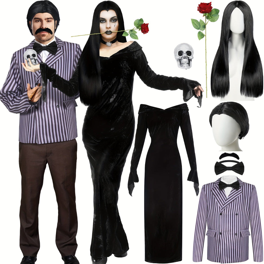 Addams Family Kostüme Paare Gothic Halloween Set