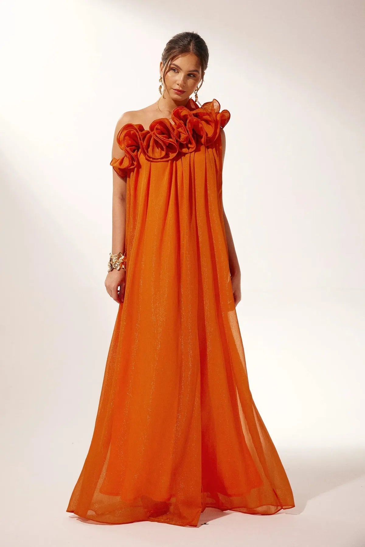 ElegantEve Asymmetrisches Abendkleid | Ein-Schulter-Design mit Blumenmuster für einen atemberaubenden Look