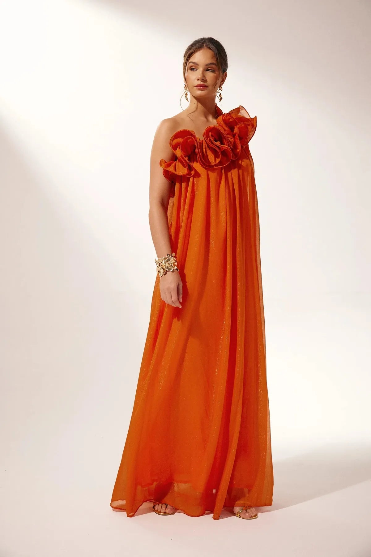 ElegantEve Asymmetrisches Abendkleid | Ein-Schulter-Design mit Blumenmuster für einen atemberaubenden Look