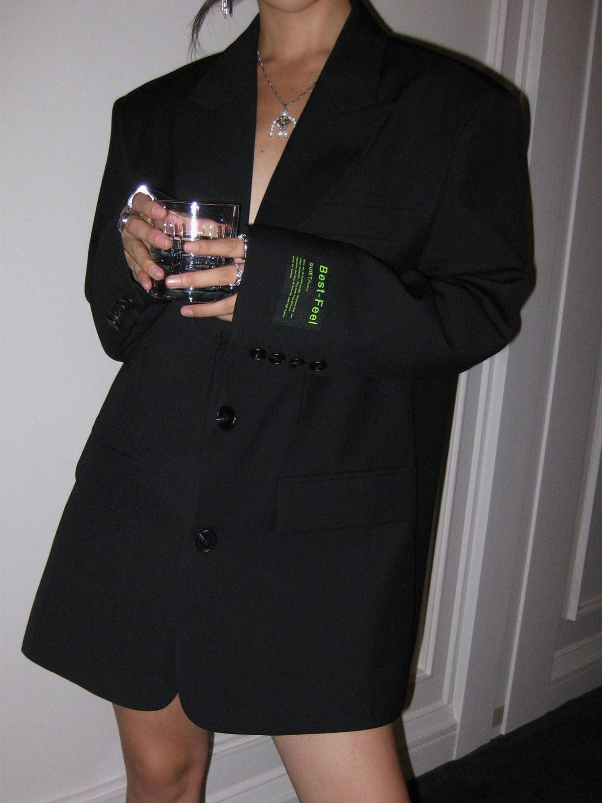 Oversized Blazer mit klassischen Revers für Frauen | Ideal für das Büro oder Ausgänge