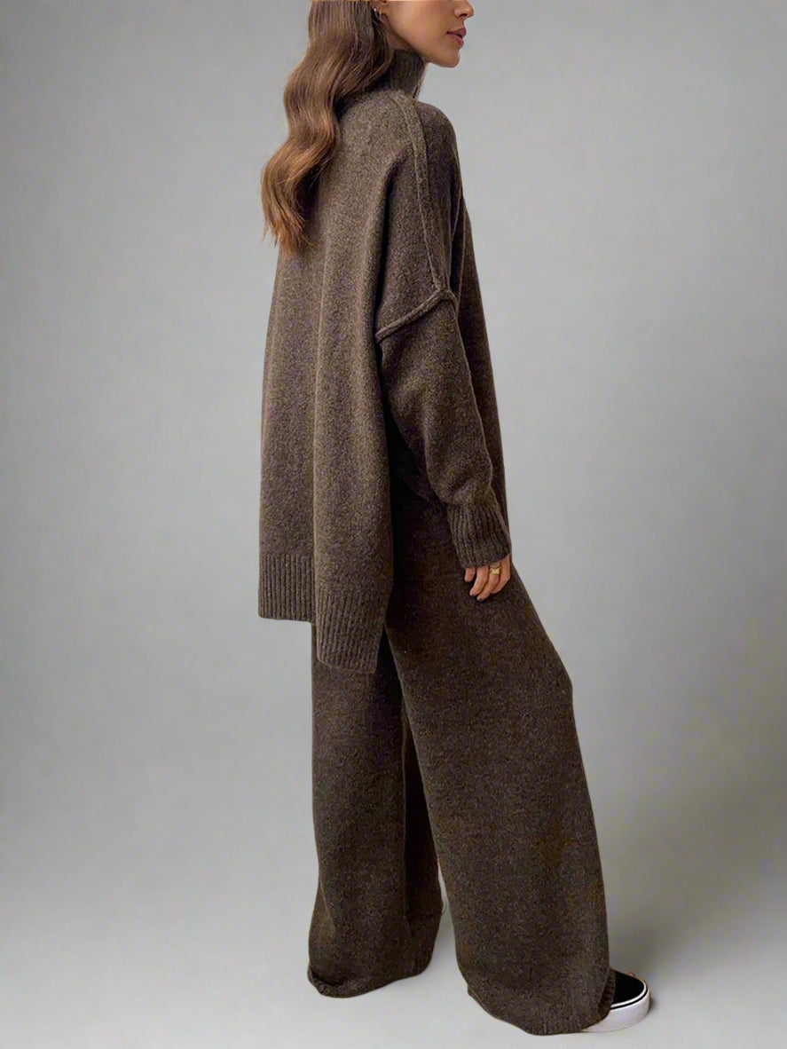 CozyNest Rollkragen-Loungewear-Set | Luxuriöser, weicher Strick für ultimativen Komfort und Stil
