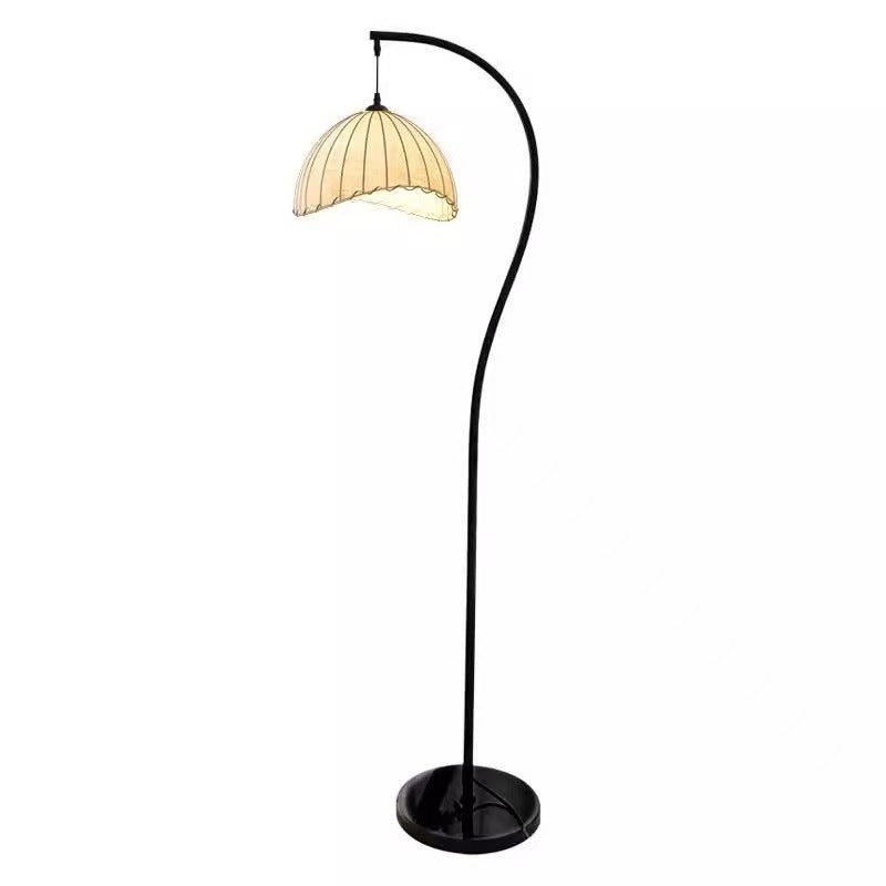 Vintage Booglampe mit Stoffschirm – Klassische Stehlampe