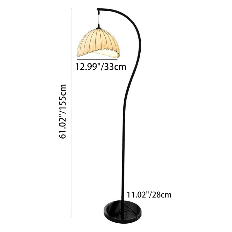 Vintage Booglampe mit Stoffschirm – Klassische Stehlampe