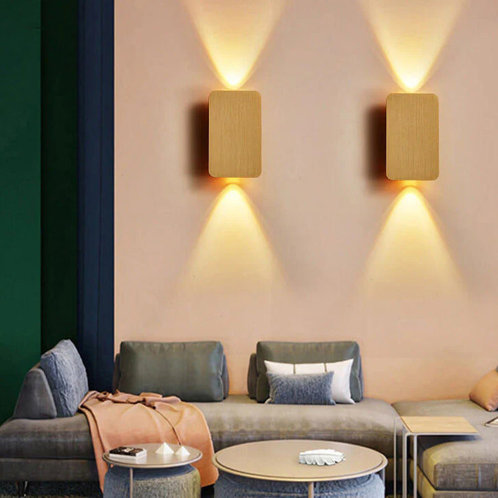 Nordic Minimalist Glas Rechteckige LED Wandleuchte 2-Licht
