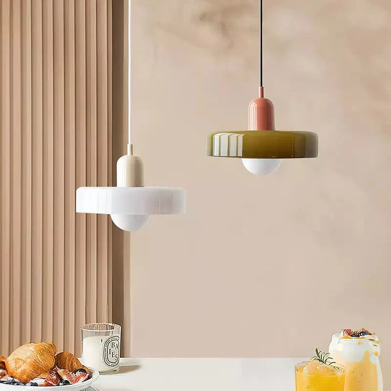 Bauhaus Bunte Glas Hängeleuchte für Moderne Innenräume