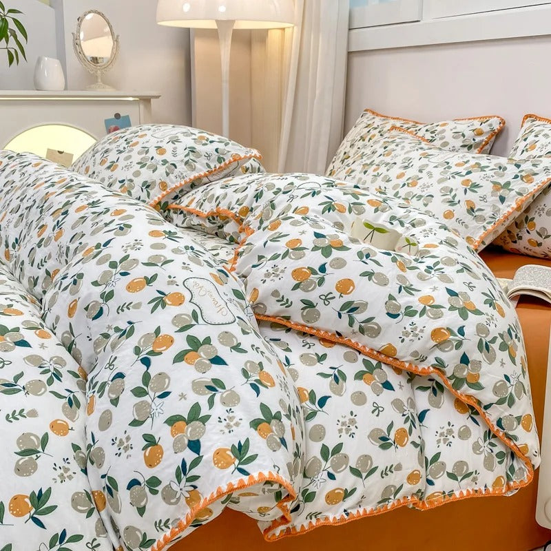 Bettwäsche Set Kirschblüte und Erdbeeren – Verschiedene Größen