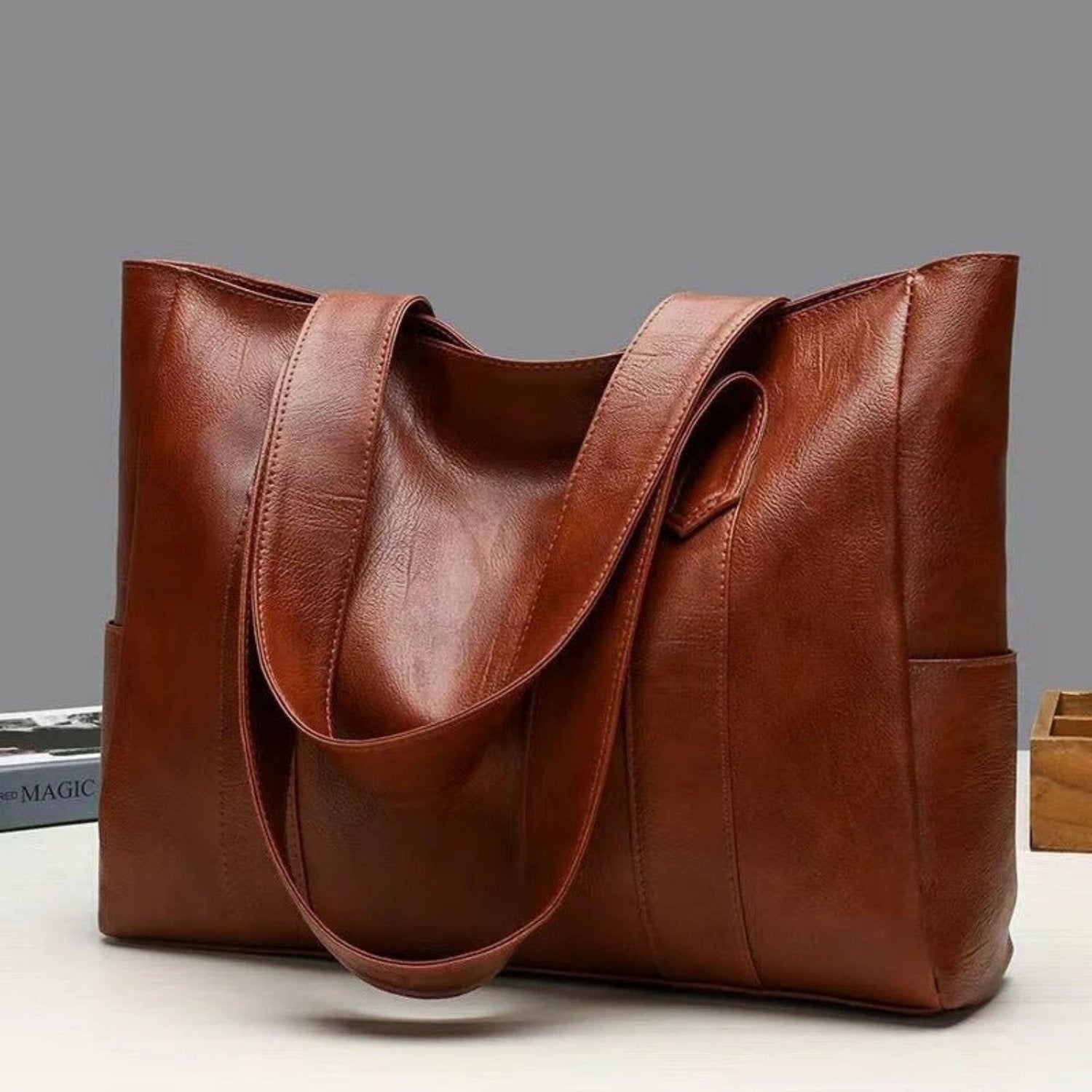Elegante Vintage-Lederhandtasche für die Schulter - Klassische Eleganz und moderne Funktionalität für den Alltag