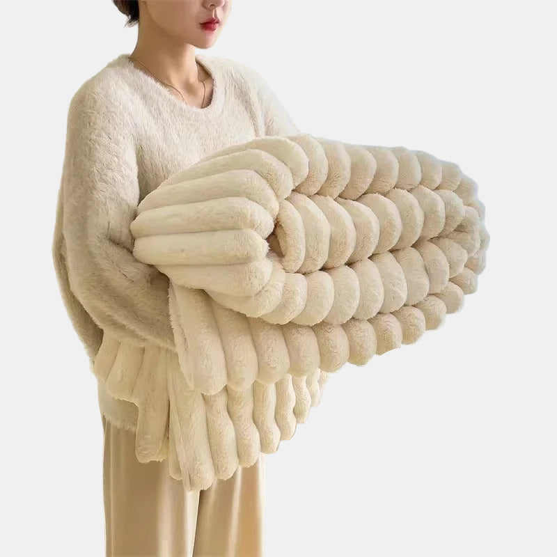 Gestreifte Fleece-Decke aus Flanell – Weiche und Flauschige Plaid für Alle Jahreszeiten