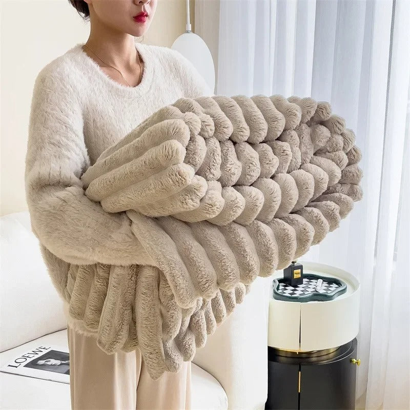 Gestreifte Fleece-Decke aus Flanell – Weiche und Flauschige Plaid für Alle Jahreszeiten