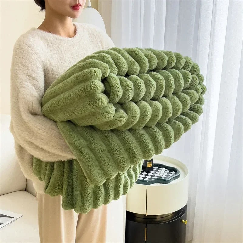 Gestreifte Fleece-Decke aus Flanell – Weiche und Flauschige Plaid für Alle Jahreszeiten