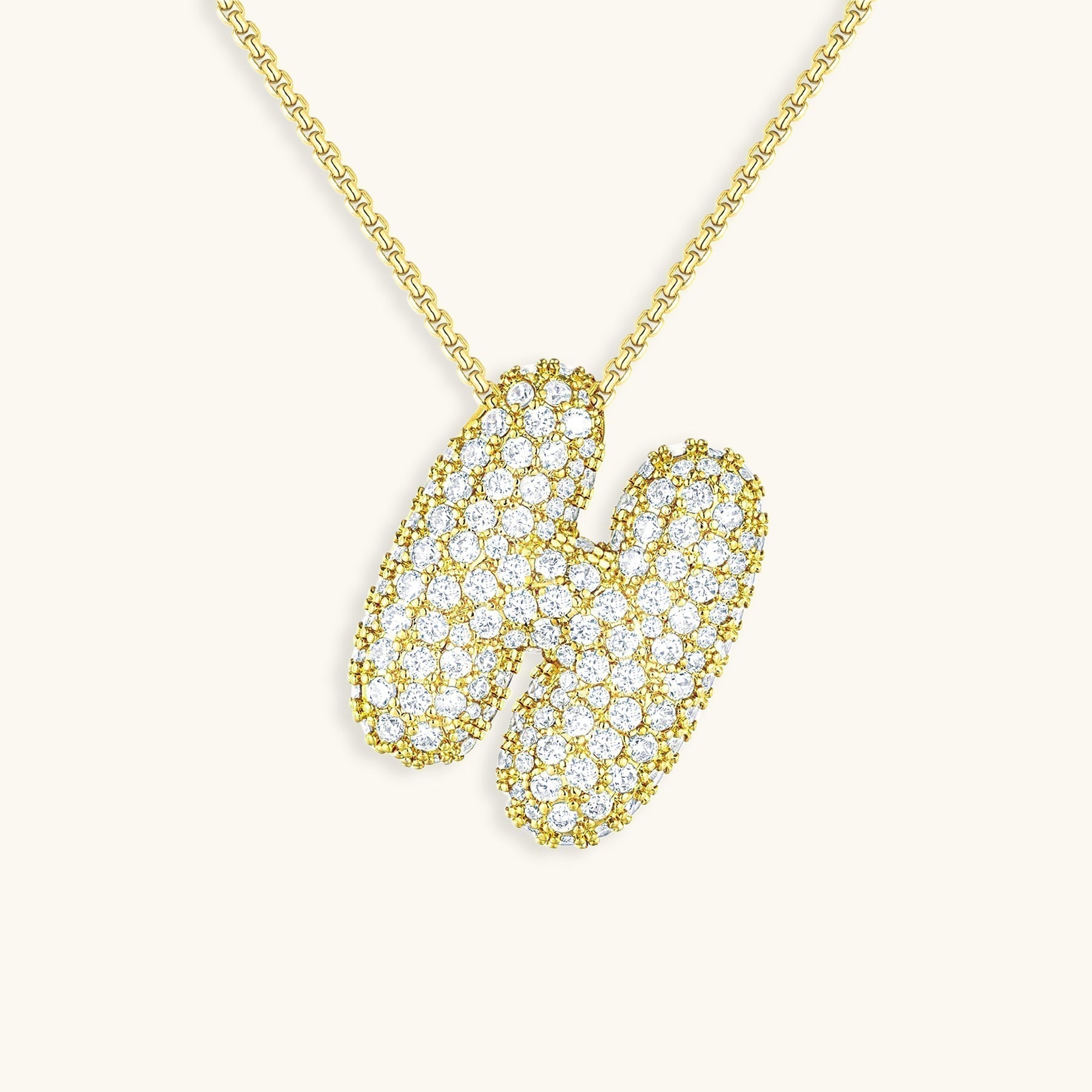 Bubble Initial-Diamant-Halskette