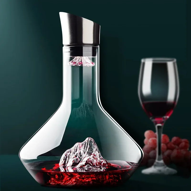 Bleifreie Kristallkaraffe mit Iceberg-Basis – 1500 ml Dekantierkaraffe für Rotwein