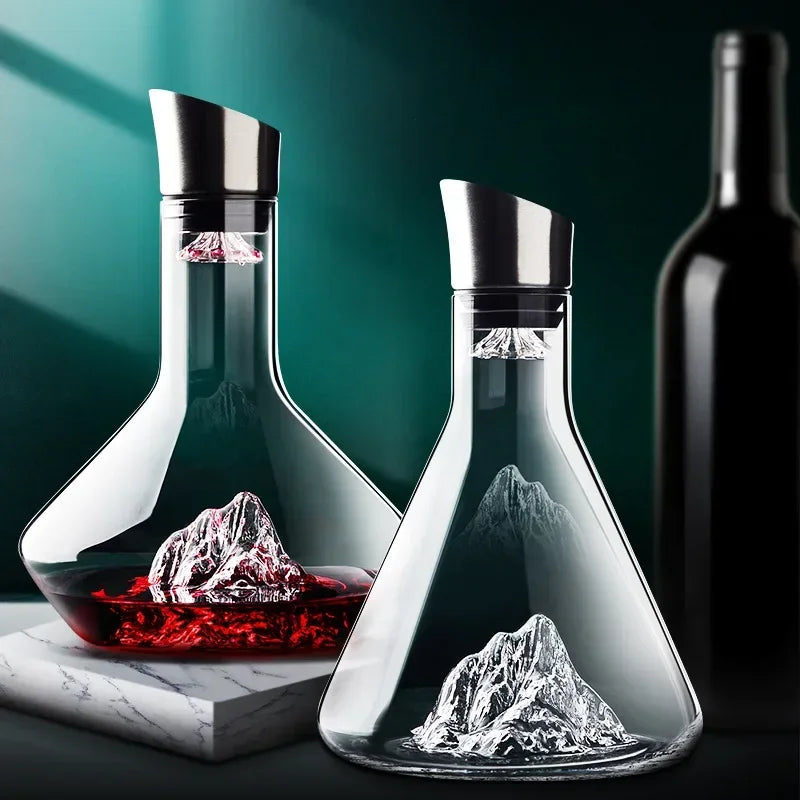 Bleifreie Kristallkaraffe mit Iceberg-Basis – 1500 ml Dekantierkaraffe für Rotwein