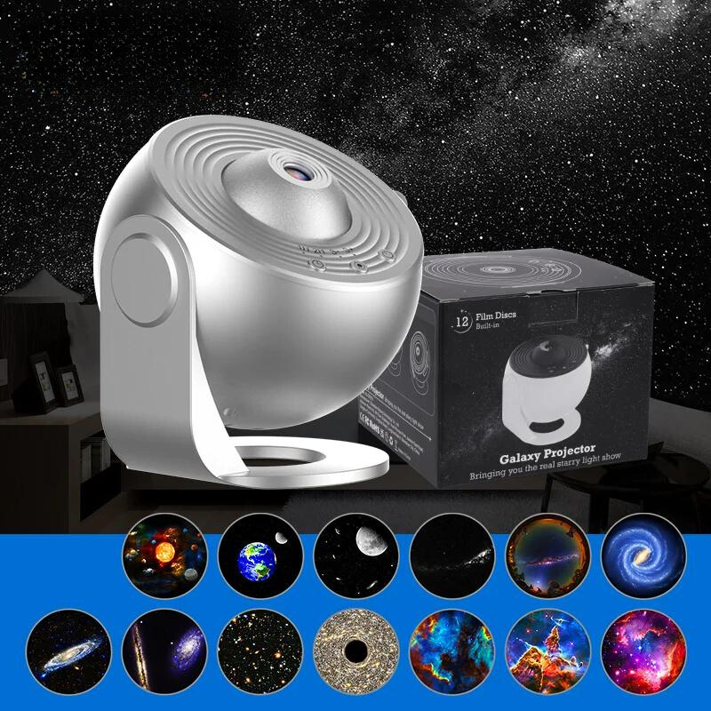 CelestialGlow | 12-i-1 HD Projektion & Rotationssternprojektorlampe