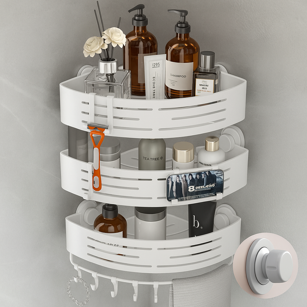 CaddyCraft Dreieckiger Dusch Organizer | Maximieren Sie den Raum mit einem stilvollen, vielseitigen Caddy