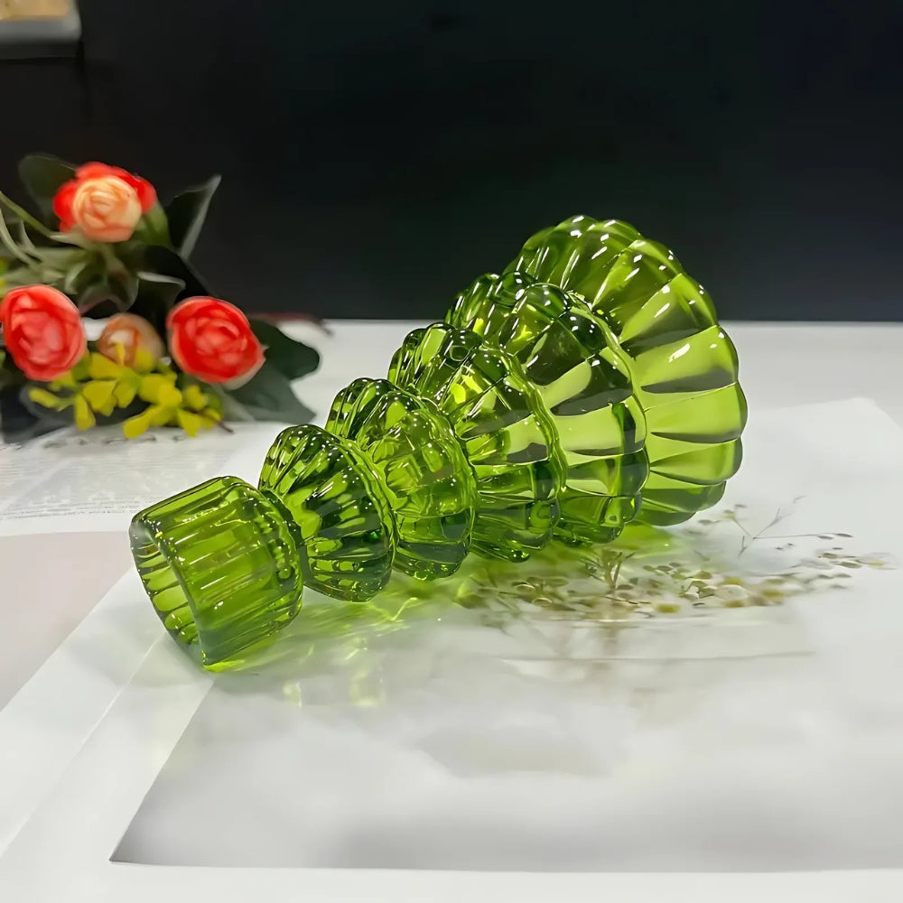 LumiTree Glas-Kerzenhalter-Set – 3-teilig Baumförmige Tischdekoration