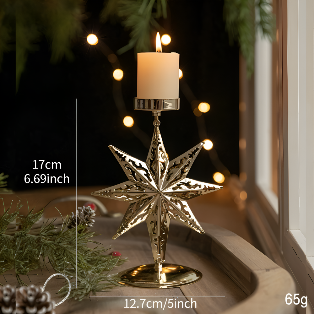 Vintage Goldene Weihnachtskerzenhalter – Stimmungsvolle Dekorative Tischdekoration