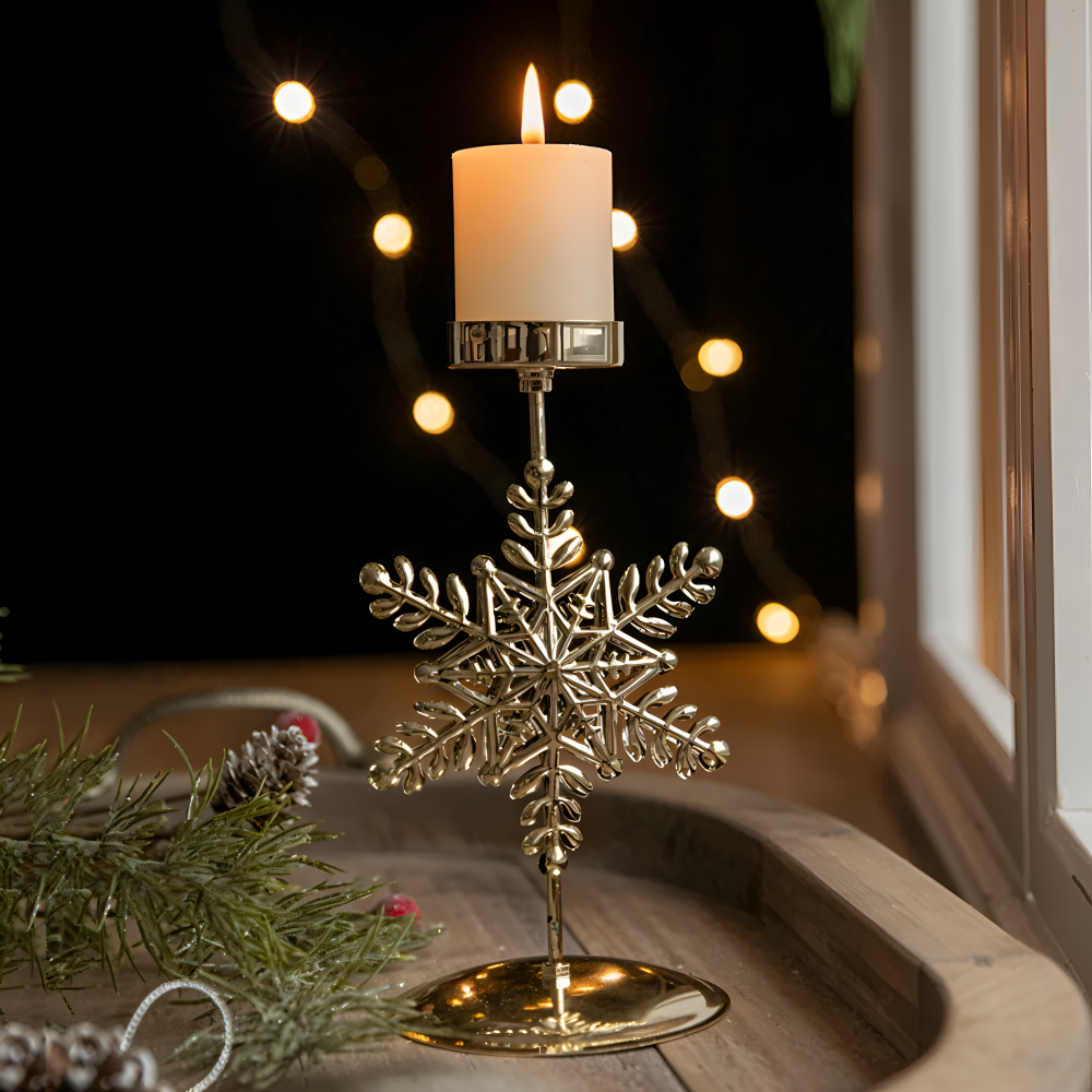 Vintage Goldene Weihnachtskerzenhalter – Stimmungsvolle Dekorative Tischdekoration