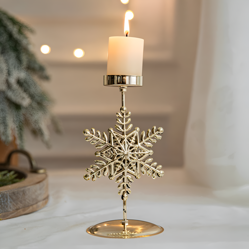 Vintage Goldene Weihnachtskerzenhalter – Stimmungsvolle Dekorative Tischdekoration