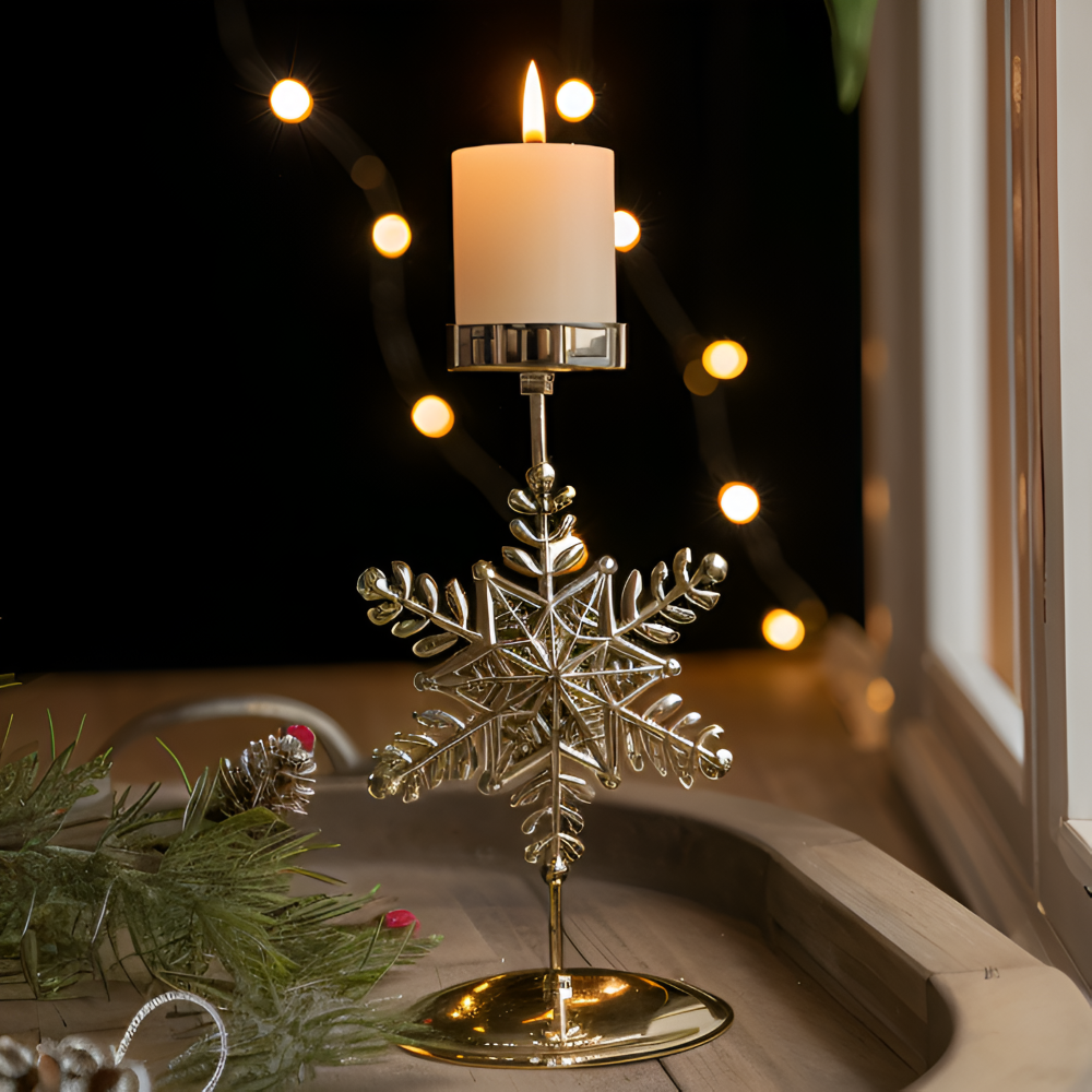 Vintage Goldene Weihnachtskerzenhalter – Stimmungsvolle Dekorative Tischdekoration