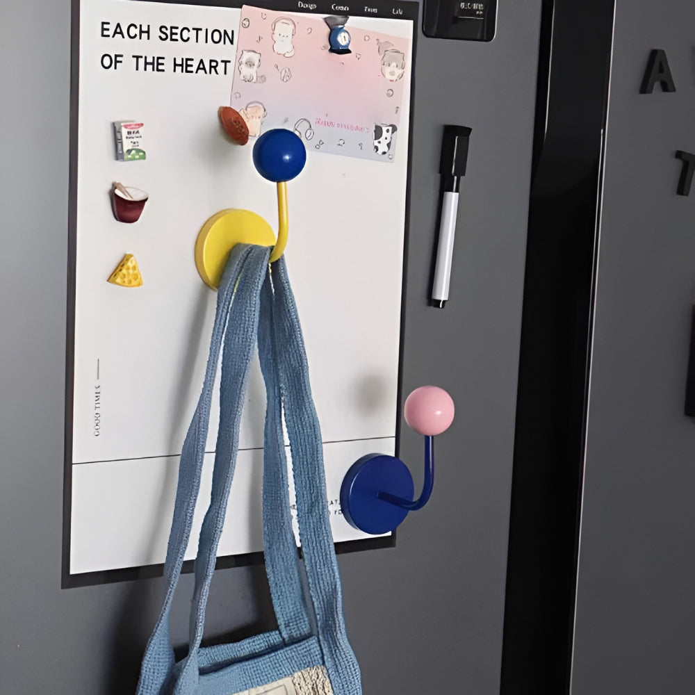 MagneSphere Holz Magnetische Wandhaken – Bunte Aufbewahrungslösung Ohne Bohren