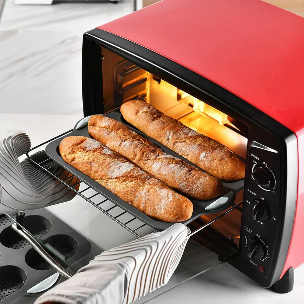 Silicon Baguette Backform mit Antihaftbeschichtung – Flexible Brotbackform