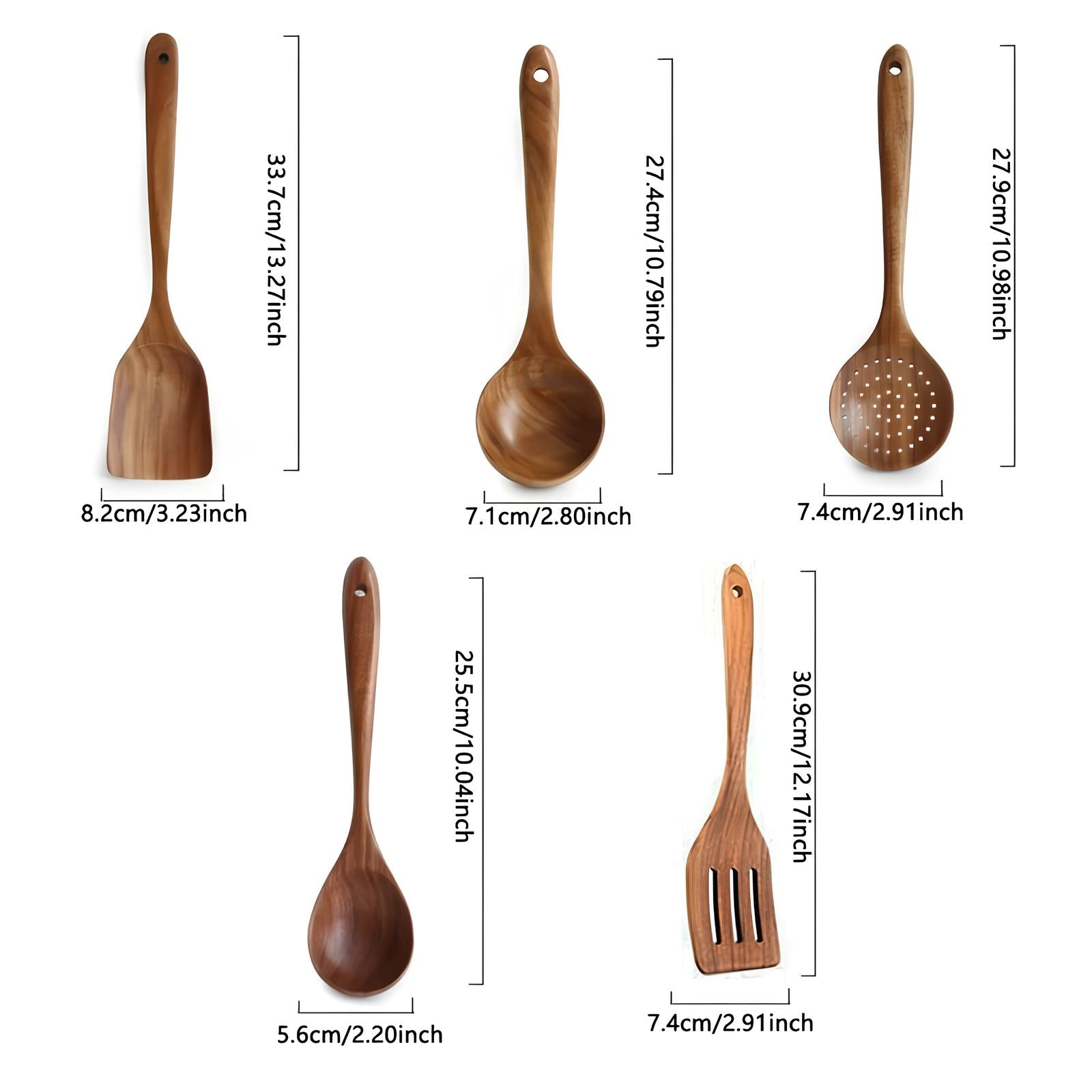Küchenutensilien aus natürlichem Holz Set