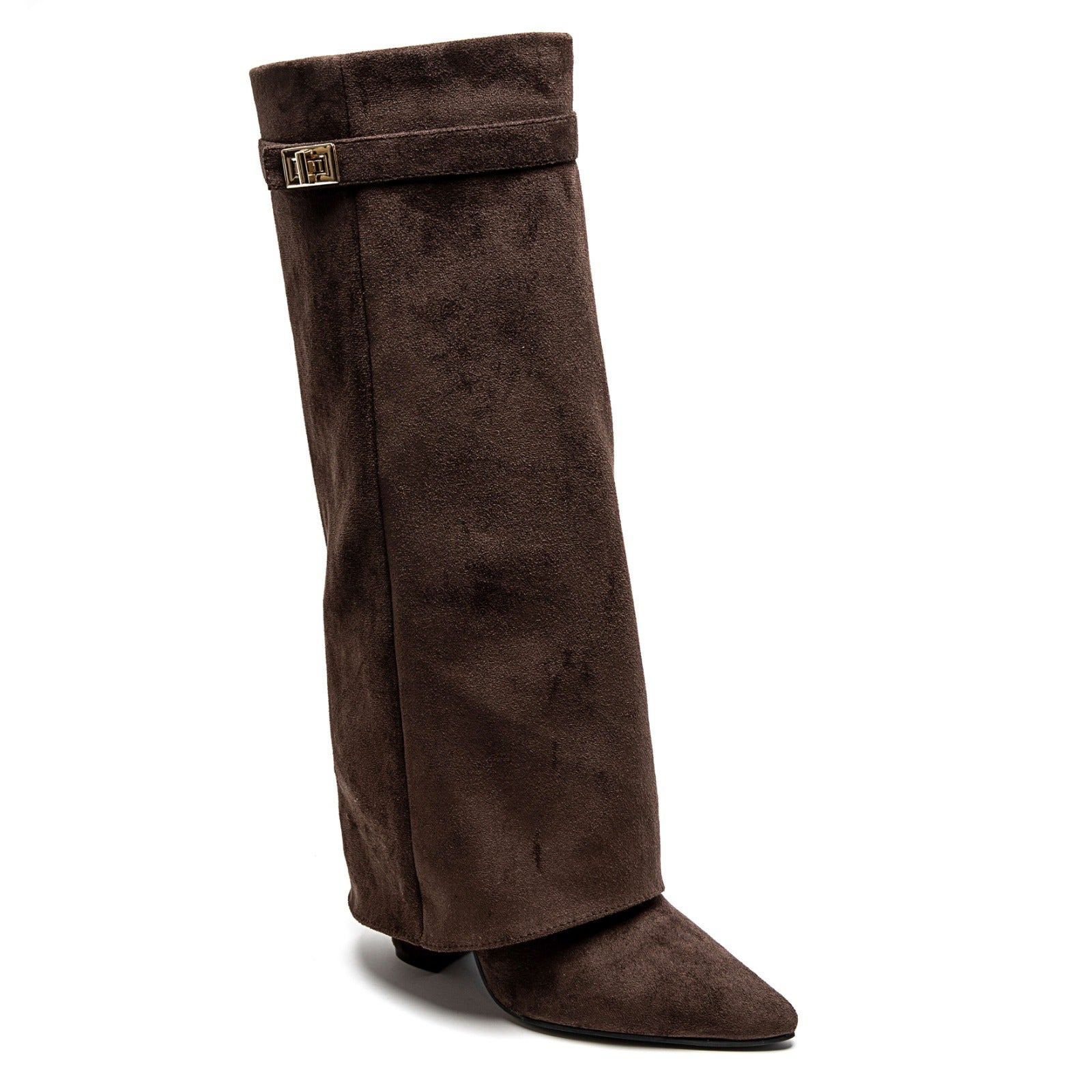 Damen Absatzstiefel Elegantes PU-Leder Blockabsatz