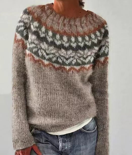 Damen Vintage Strickpullover mit Retro-Design
