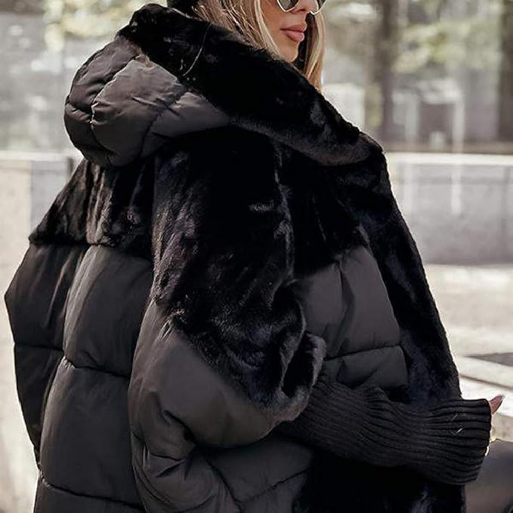 CozyShell Übergröße Damen Pufferjacke – Warme Winterjacke mit Kapuze und dicker Füllung