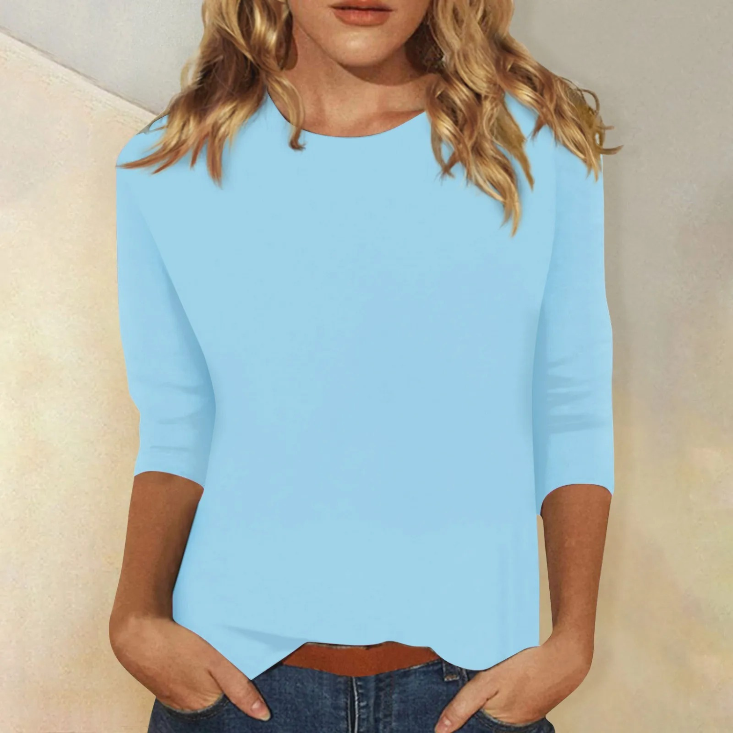 Langärmliges T-Shirt mit Rundhalsausschnitt für Damen | Ideal für alle Jahreszeiten
