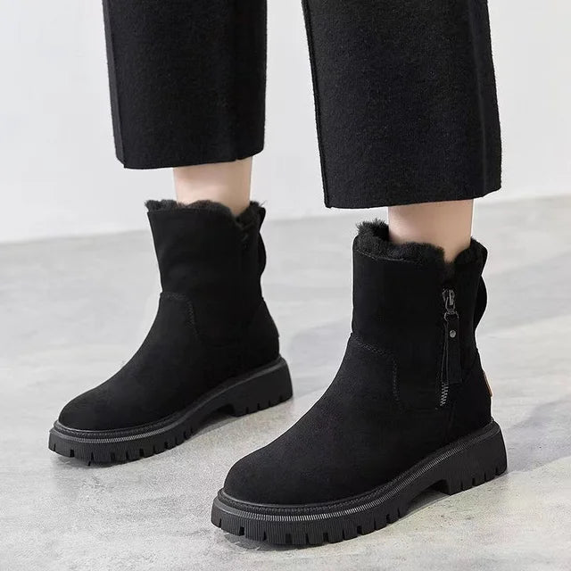 Warme Damen Winterstiefel Amara – Modische Mittelhohe Stiefel mit Weichem Futter