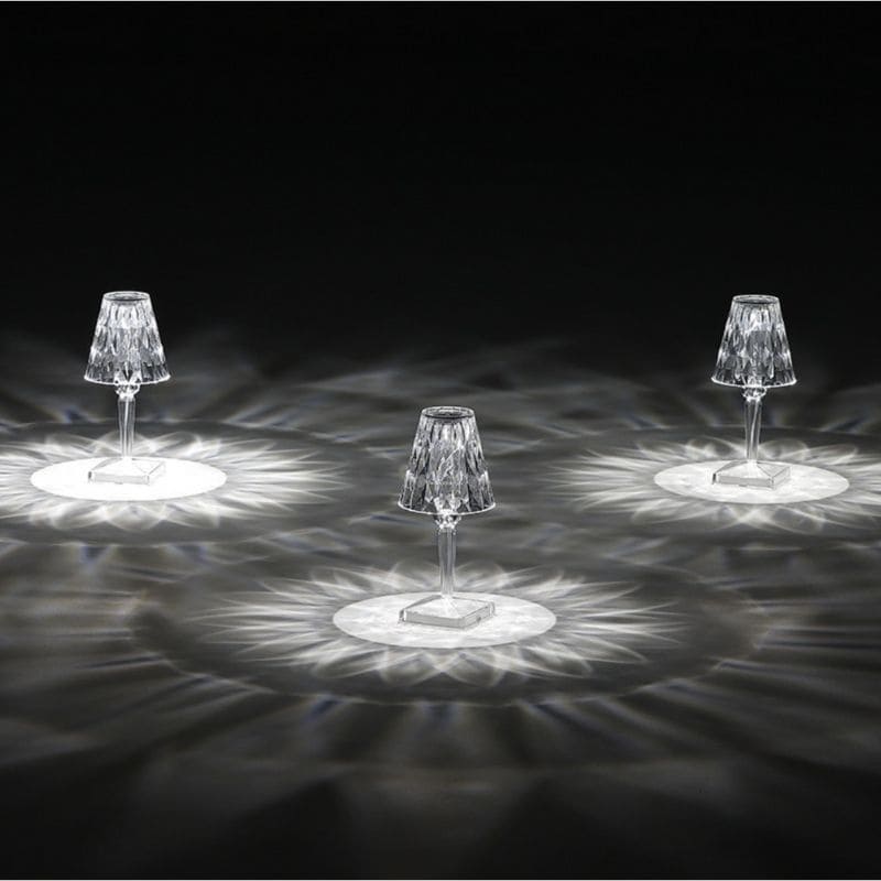 GlimmerLux - Tischlampe aus Kristall mit 3-stufigem Touch-Dimmer