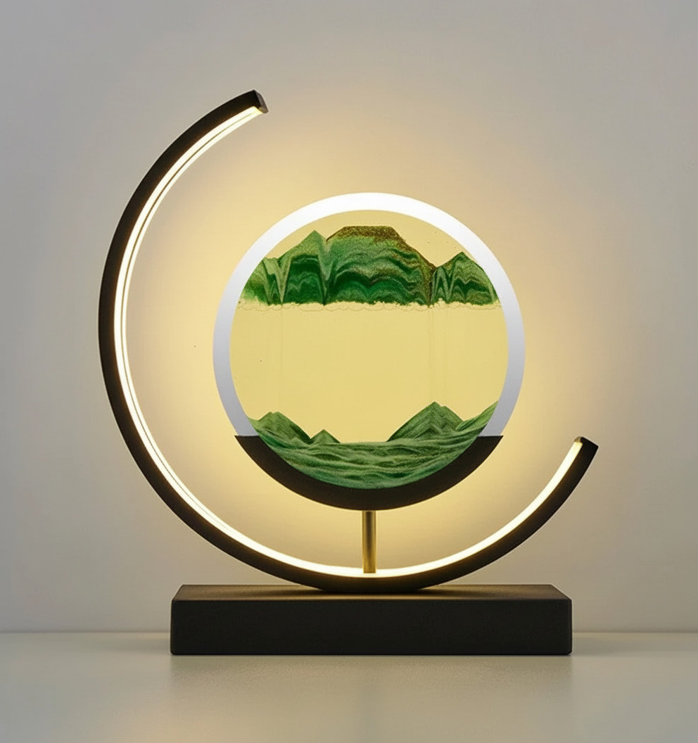 DuneGlow Tischlampe – Handgefertigte Stimmungsleuchte mit Beruhigendem Licht und Modernem Design